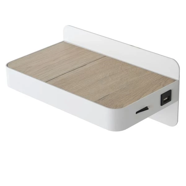Lucide ATKIN - Lámpara de cabecera / Lámpara de pared - LED - 1x6W 3000K - Con punto de carga USB - Blanco - detalle 3